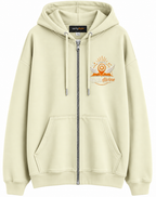 Oversized Zipped Artic White Hoodie(Wings)