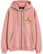 Oversized Zipped Pink Hoodie